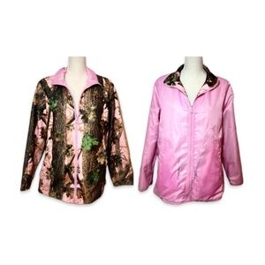 Aqua Stop Reversible Jacket Size M Pink and Pink Camouflage